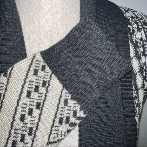 Staring At Stars Womens Open Front Knit Cardigan Black & White Geometric Size S - Picture 10 of 12